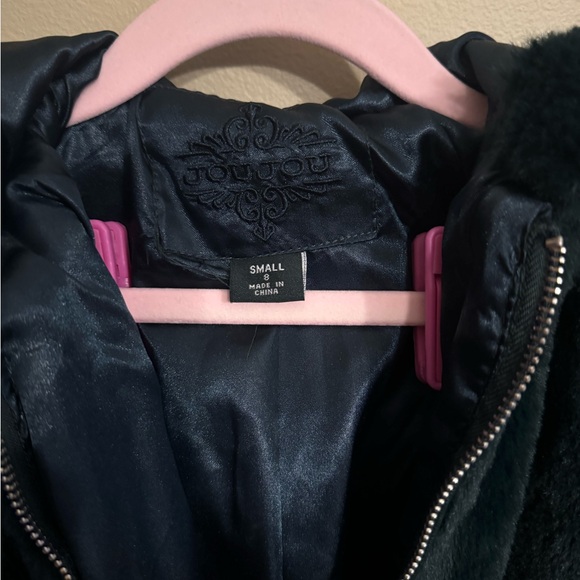 JOU JOU - Dark teal Girls Faux Fur Jacket |Size 8| - Picture 3 of 3